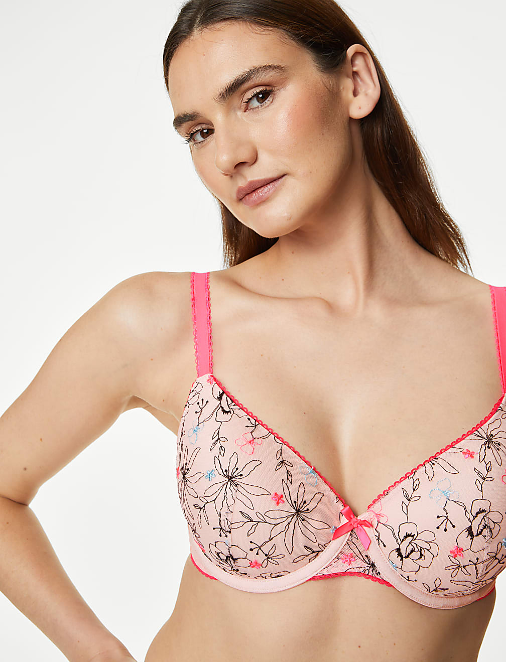 Carissa Embroidery Wired Full Cup Bra A-E