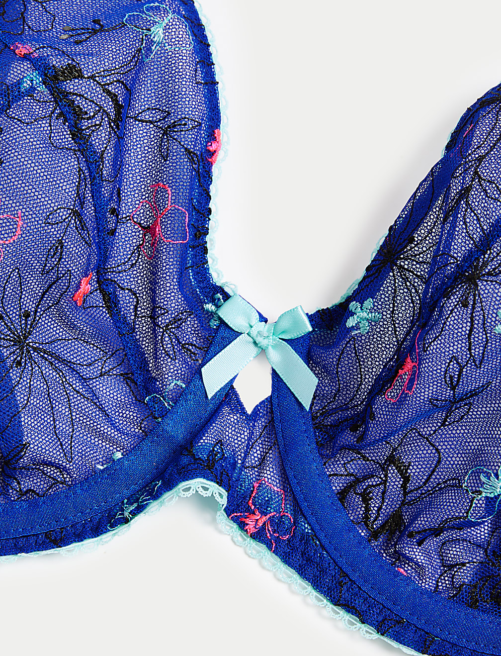 Carissa Mesh Embroidery Wired Plunge Bra