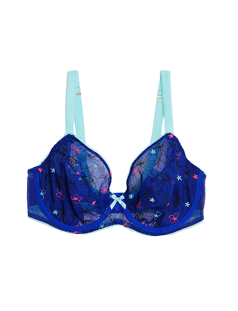 Carissa Mesh Embroidery Wired Plunge Bra