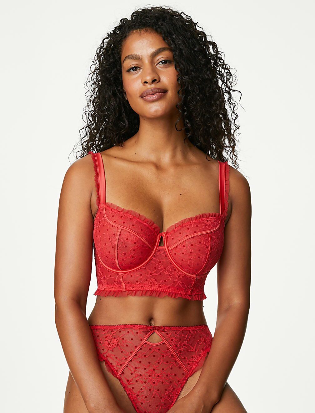 Anna Lace Wired Longline Balcony Bra