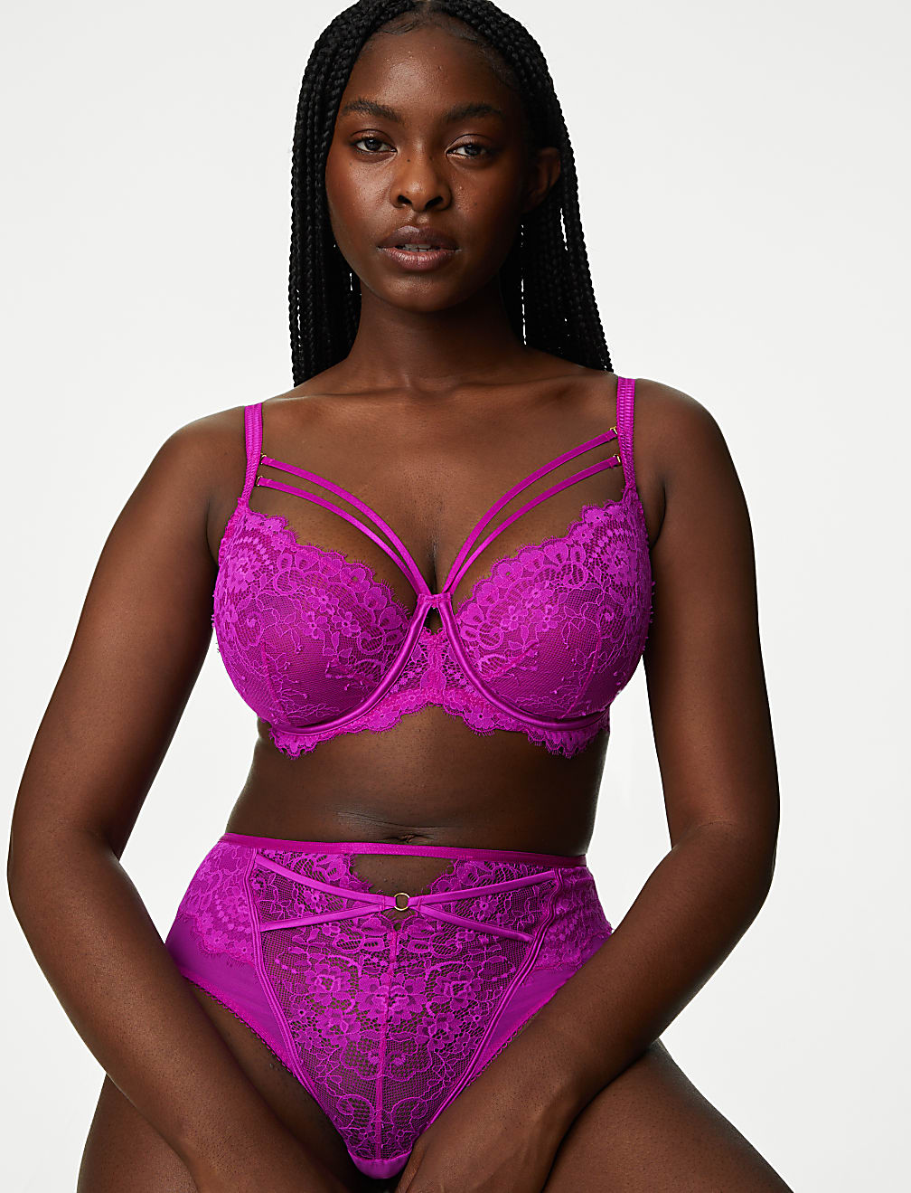 Blanca Lace High Waisted Brazilian Knickers