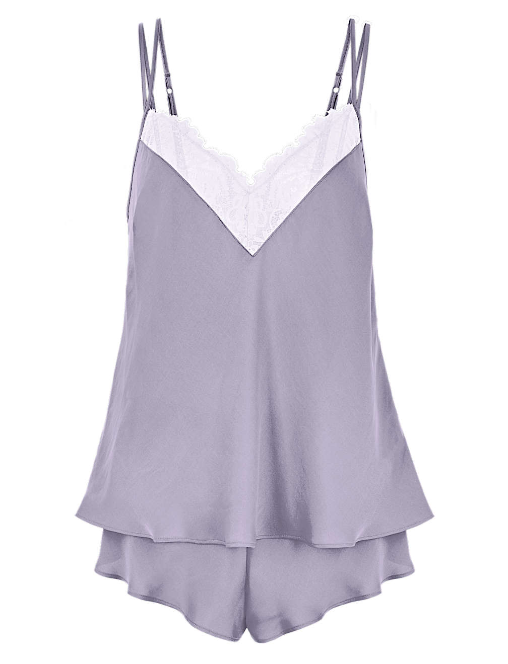 Flirty Satin Lace Cami Set