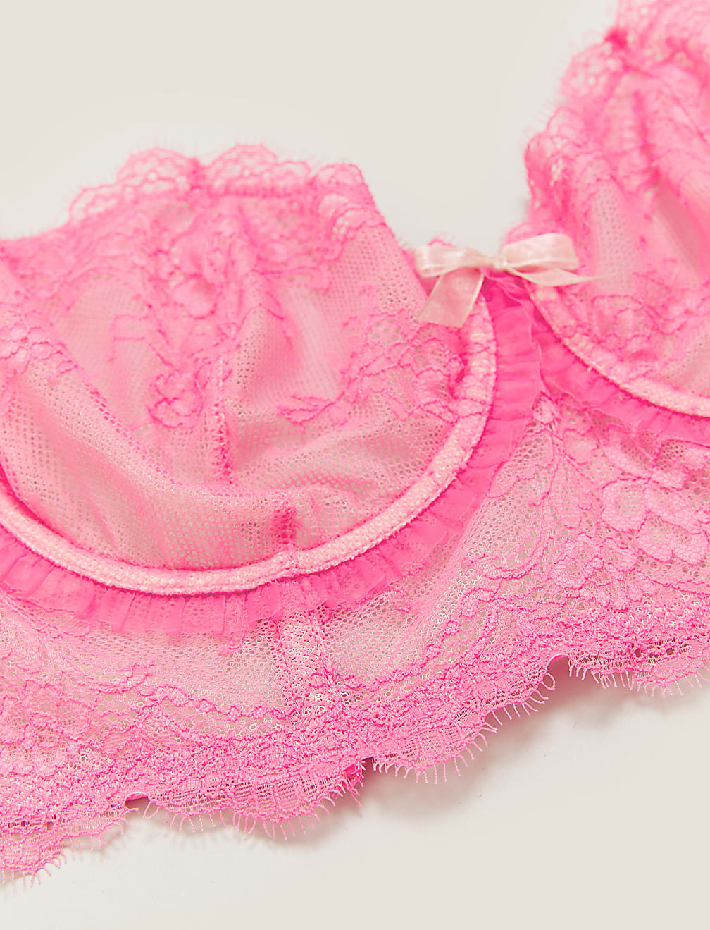 Eyelash Lace Underwired Balcony Bustier A-E