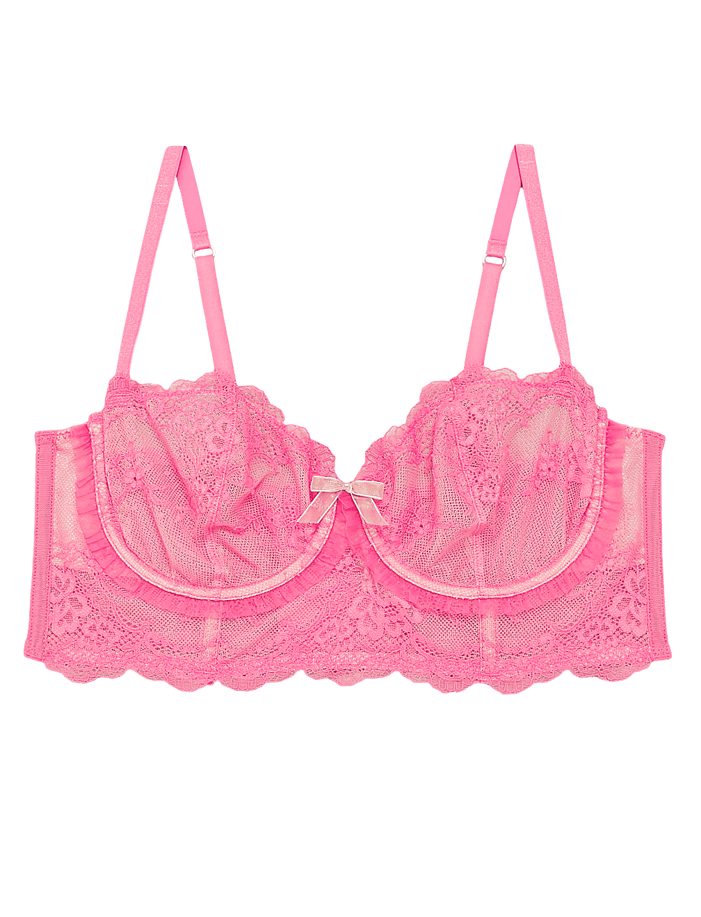 Eyelash Lace Underwired Balcony Bustier A-E