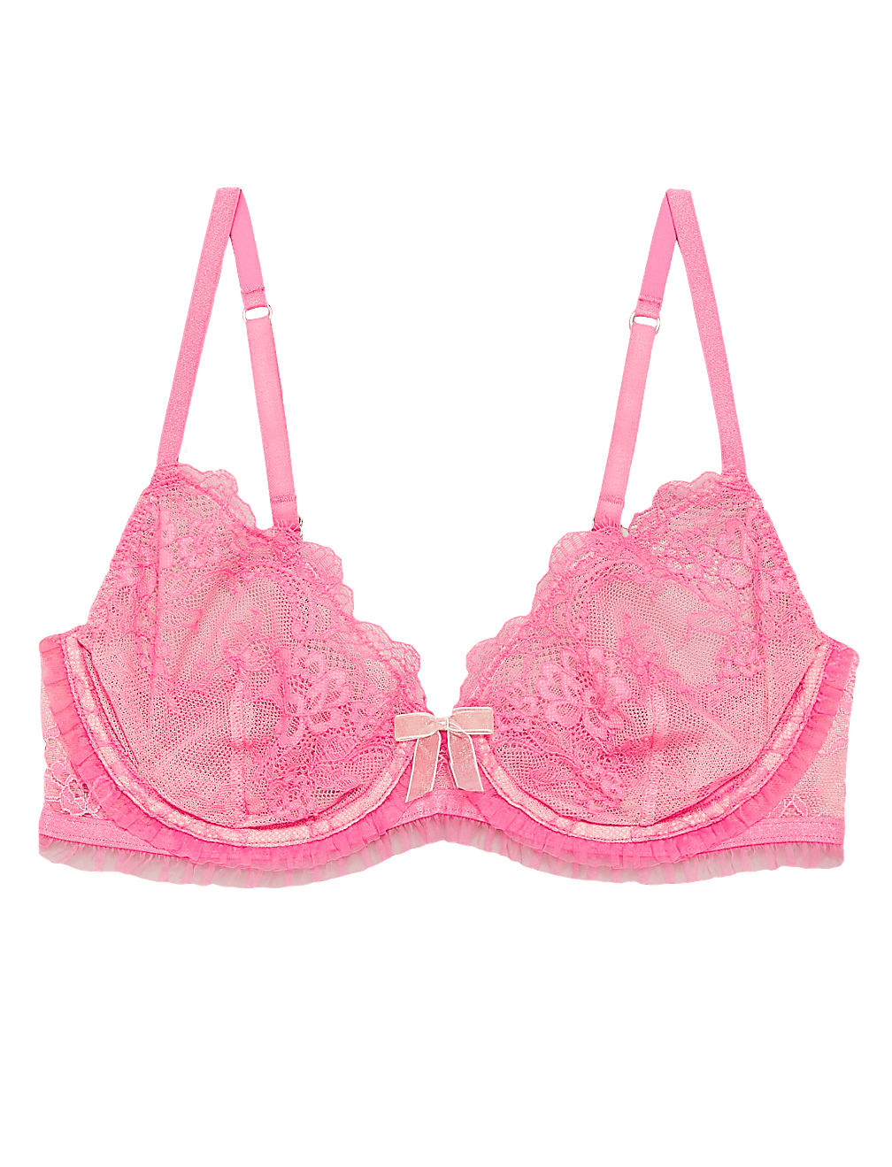 Eyelash Lace Underwired Plunge Bra B-E