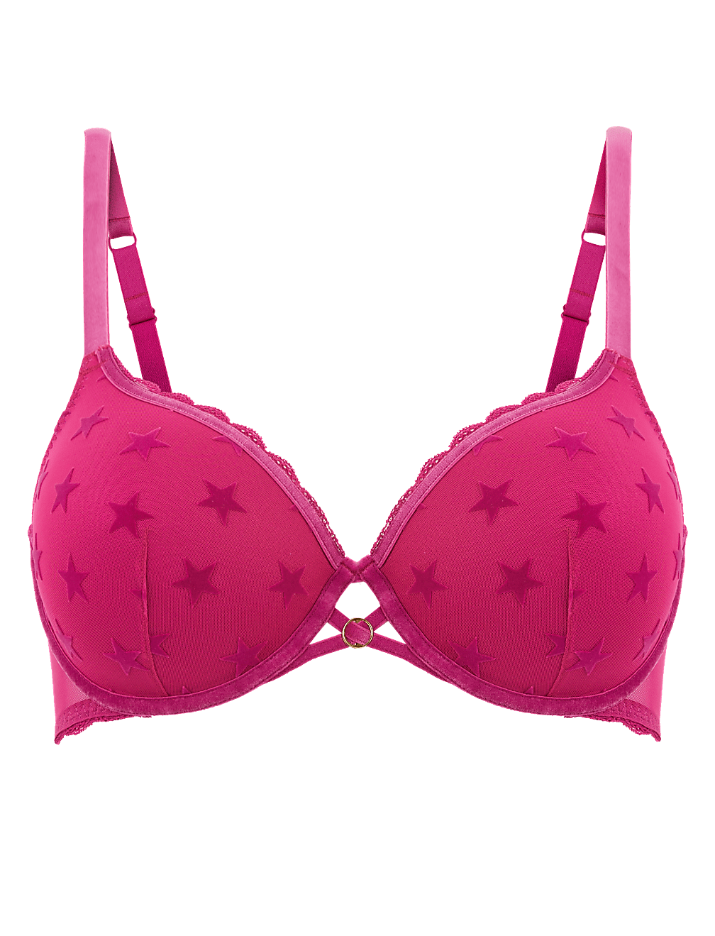 Star Flock Padded Underwired Full Cup Bra A-G