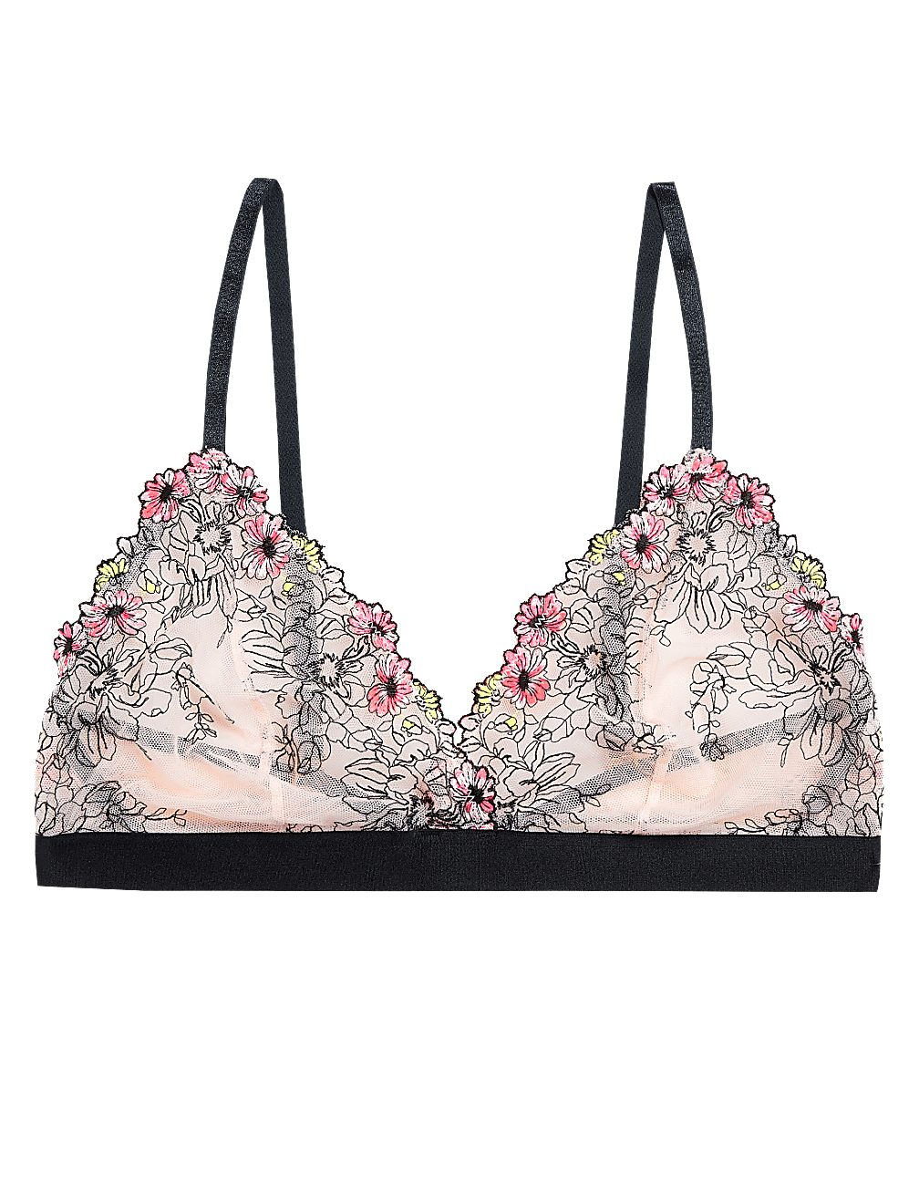 Floral Tattoo Embroidered Bralette
