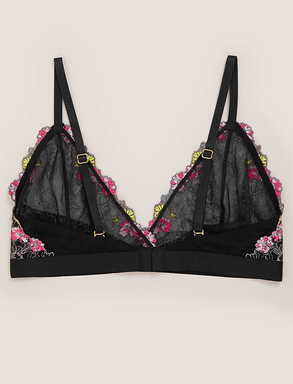 Floral Tattoo Embroidered Bralette