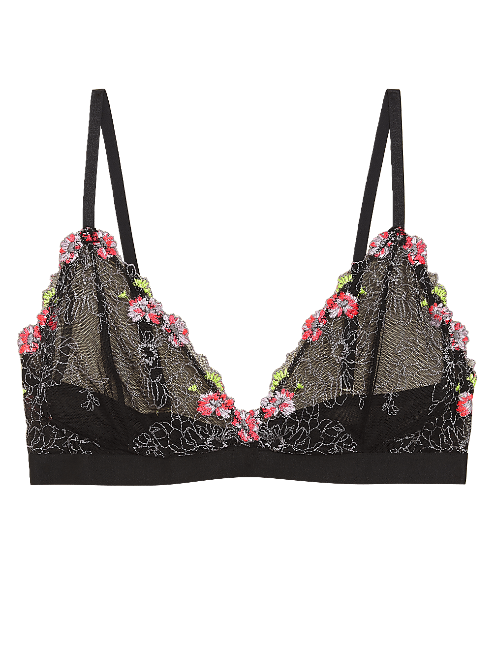 Floral Tattoo Embroidered Bralette