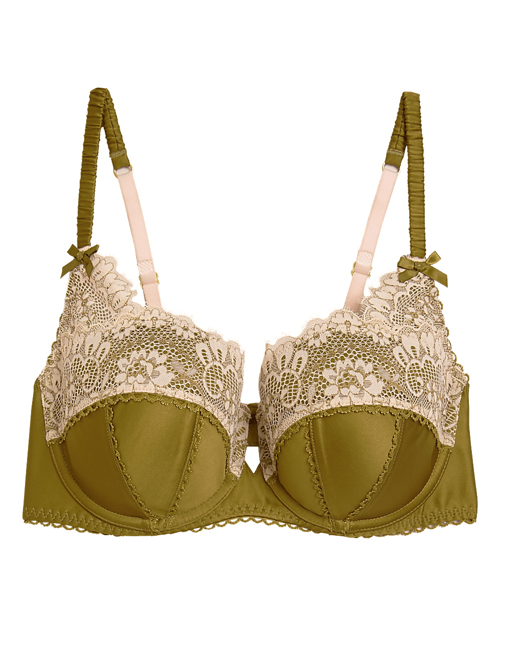 Satin & Lace Underwired Balcony Bra