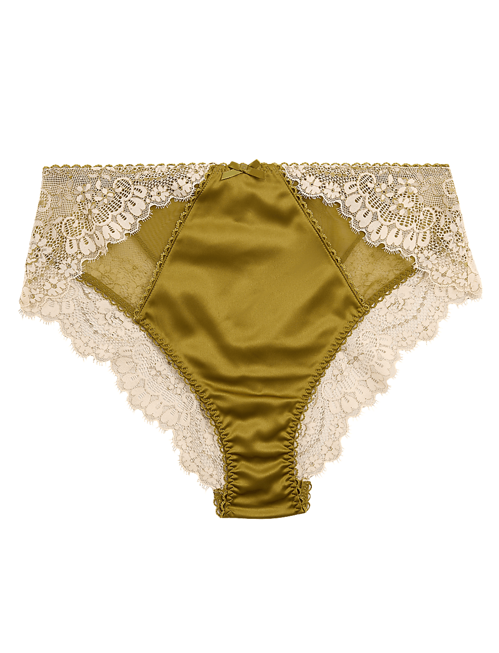 Satin & Lace High Waisted Brazilian Knickers