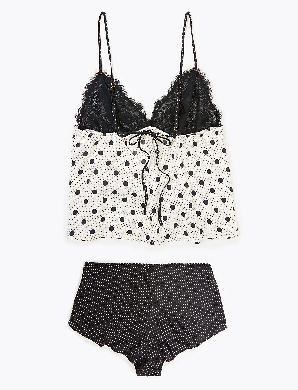 Satin Spot Print Cami & French Knickers