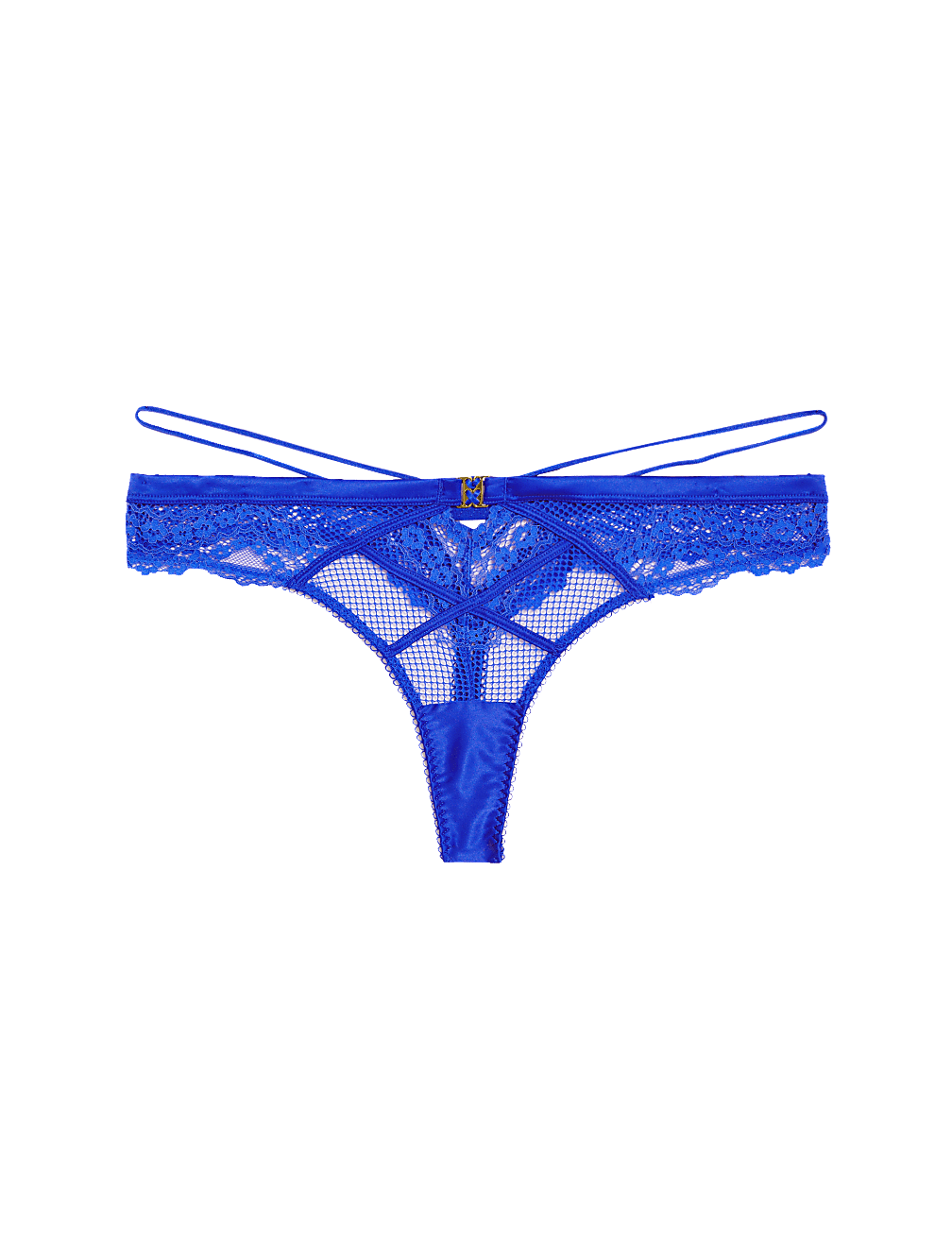 Clara Satin Fishnet Thong