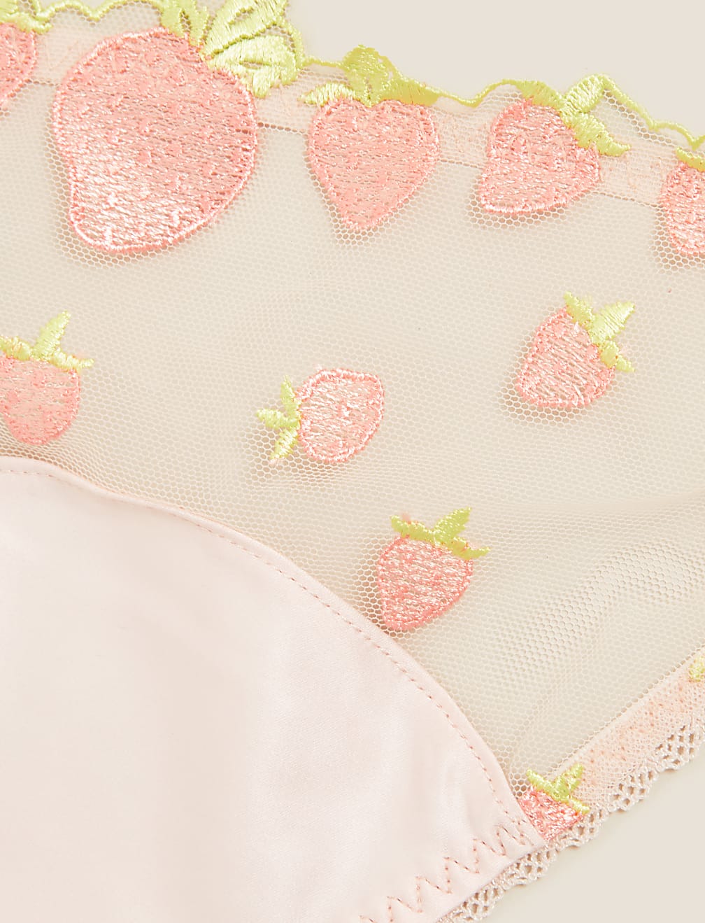 Strawberry Embroidered Brazilian Knickers