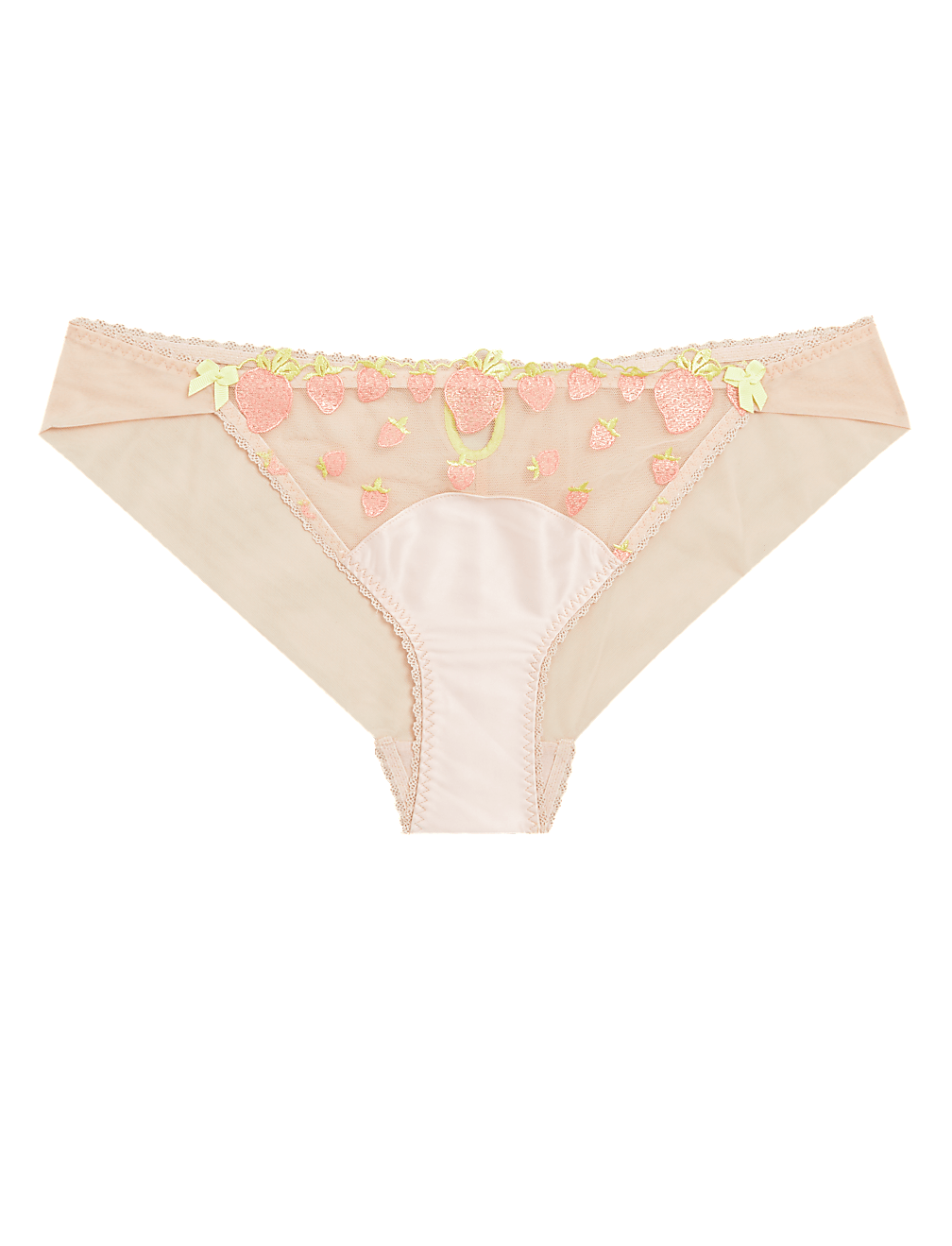 Strawberry Embroidered Brazilian Knickers