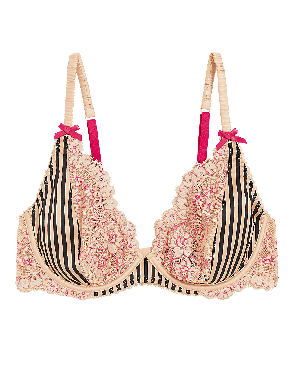 Signature Satin Underwired Plunge Bra A-E