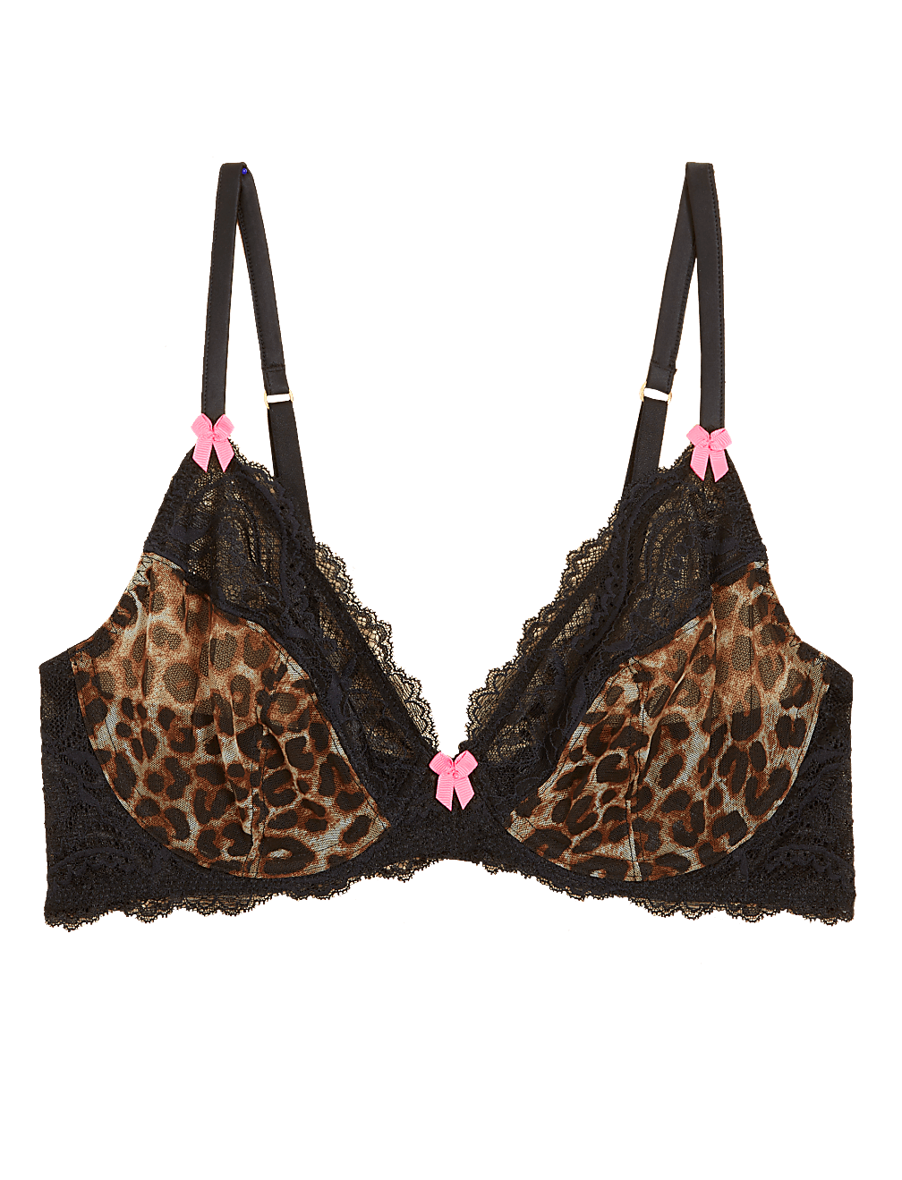 Animal Print Underwired Plunge Bra A-E