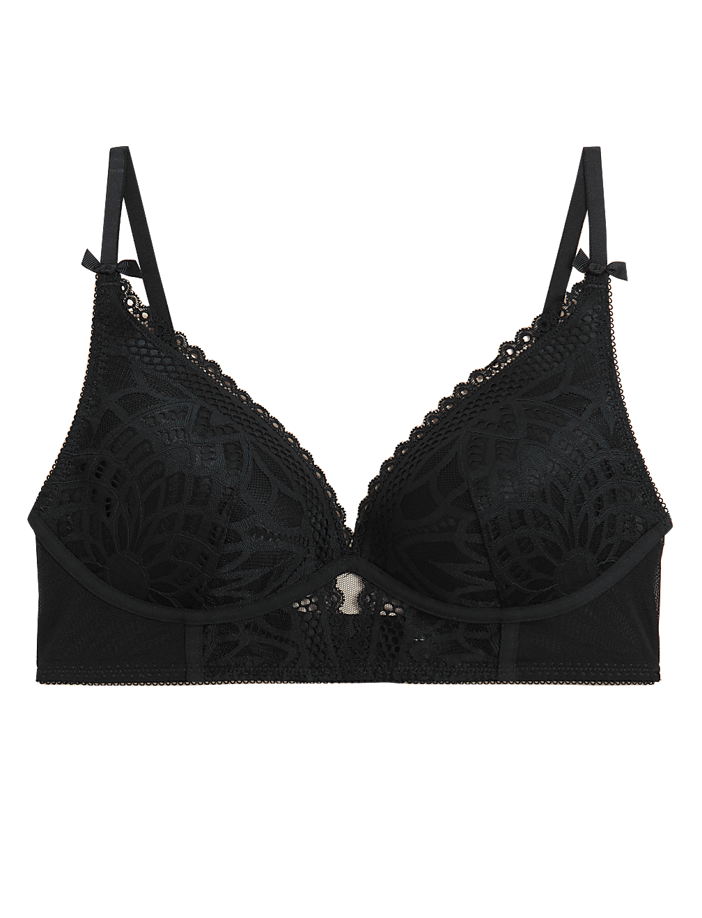Joy Lace Padded Non Wired Plunge Bra A-E