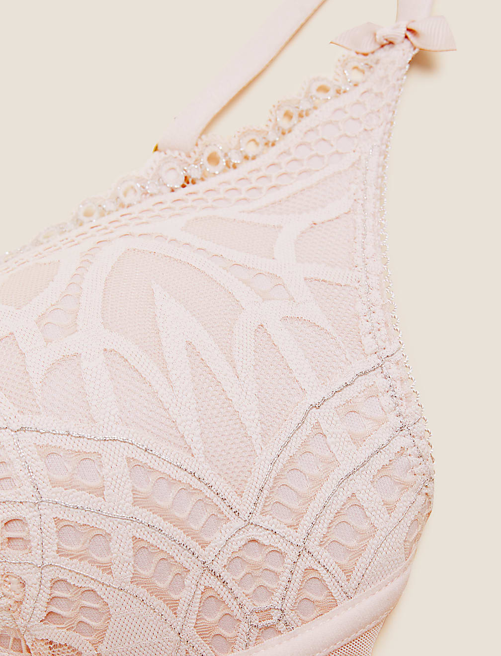 Joy Lace Padded Non Wire Plunge Bra A-E