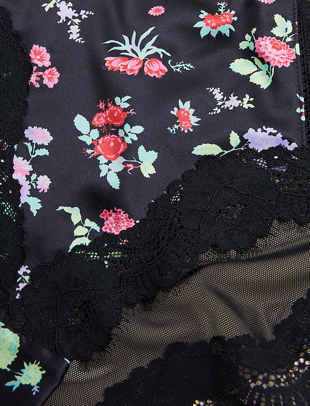 Emilia Satin Floral High Leg Knickers