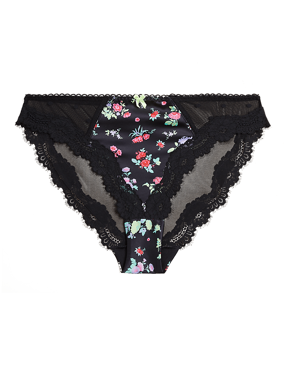 Emilia Satin Floral High Leg Knickers
