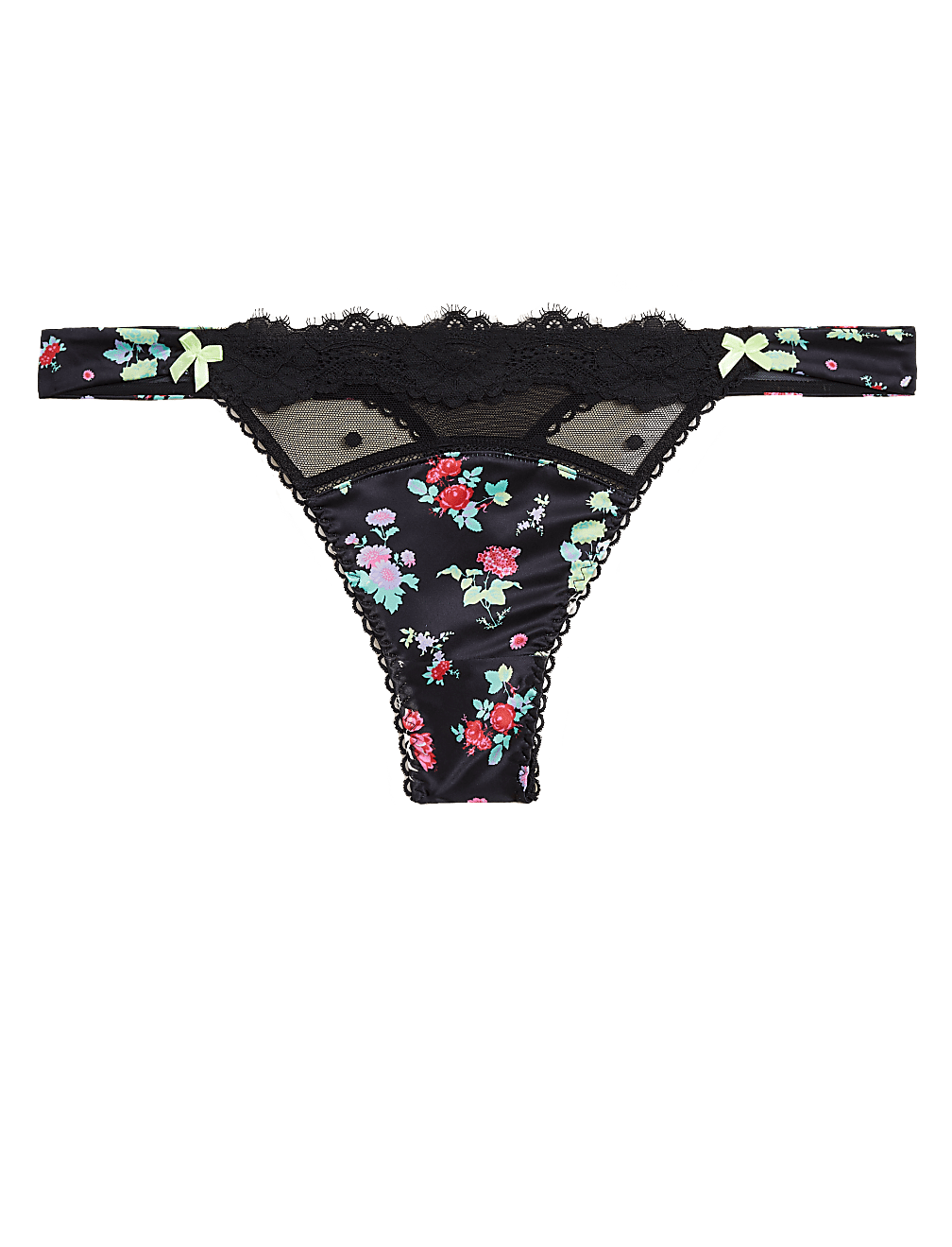 Emilia Satin Floral Thong