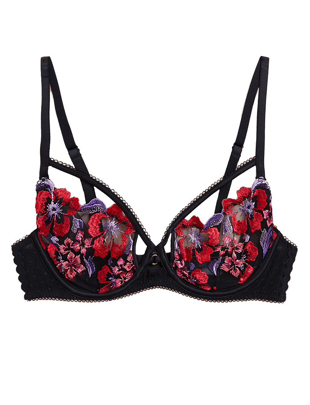 Isabella Embroidered Wired Plunge Bra A-E