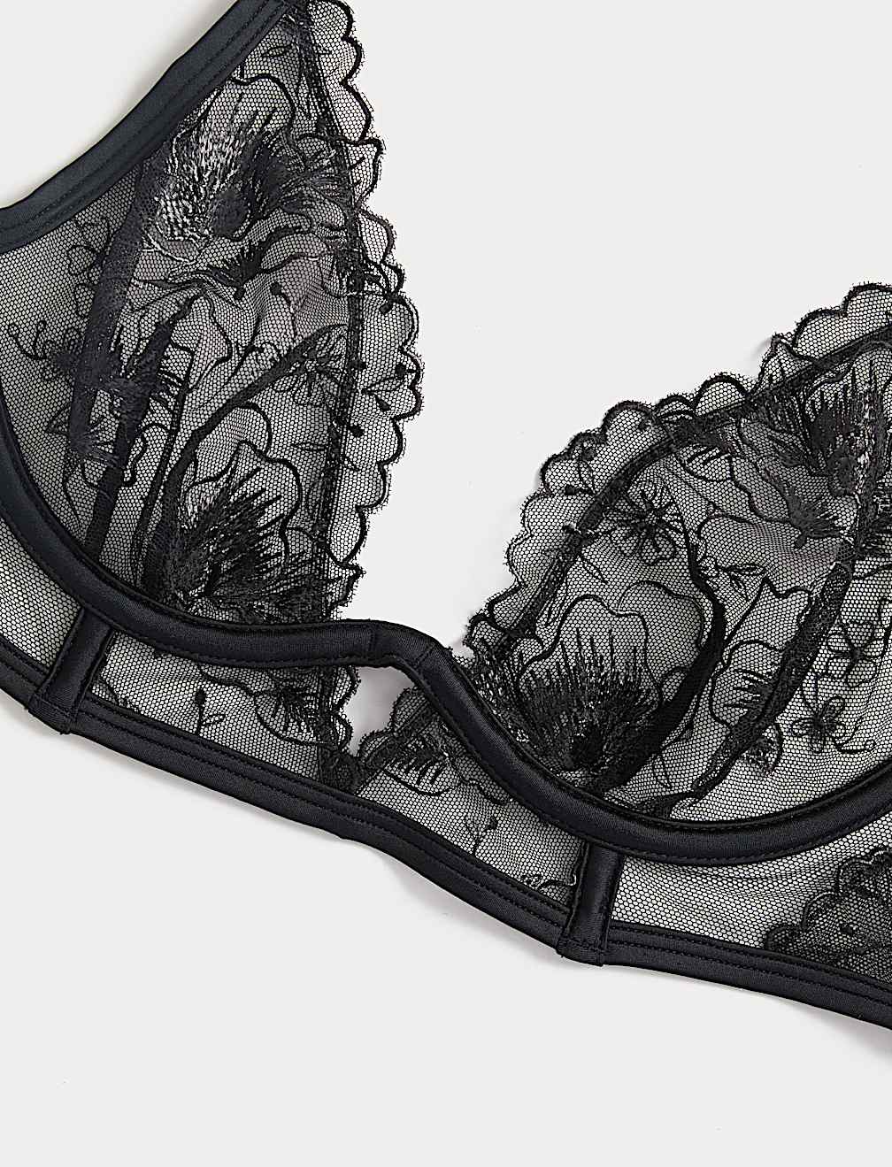 Arianna Embroidery Wired Longline Plunge Bra (A-E)