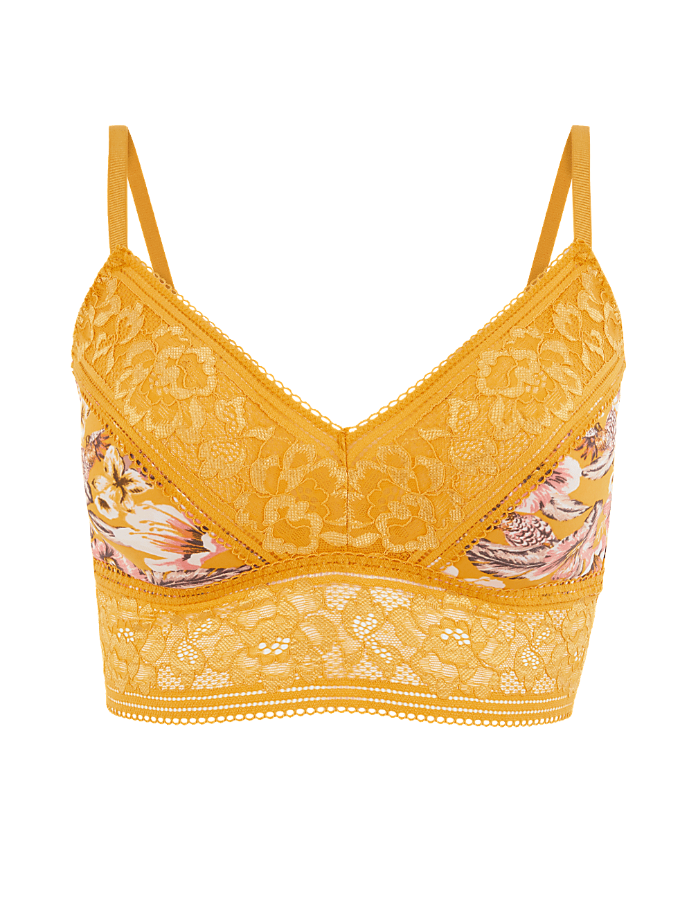 Tropical Print Triangle Bralette