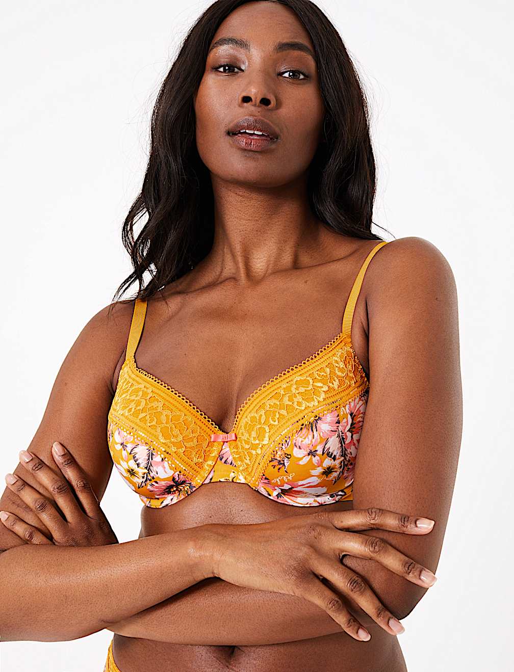 Tropical Print Padded Full Cup Bra A-E