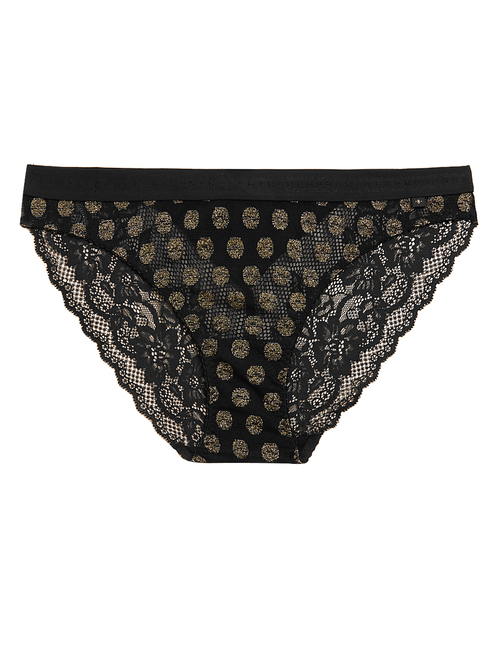 Sparkle Spot Mesh Lace Bikini Knickers