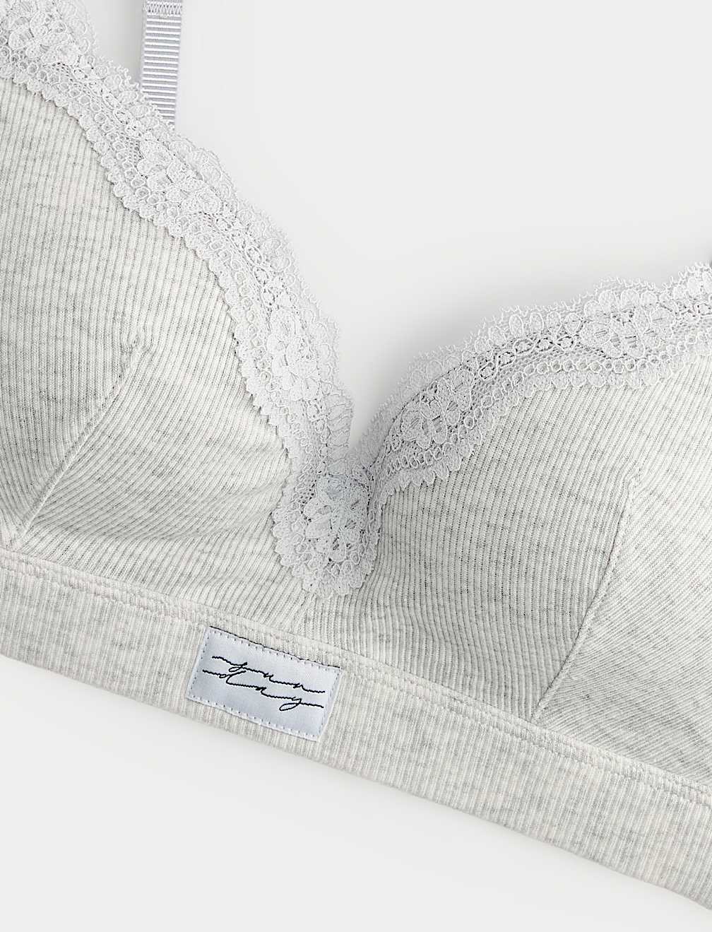Juni Cotton Rib Non Wired Plunge Bra (A-E)