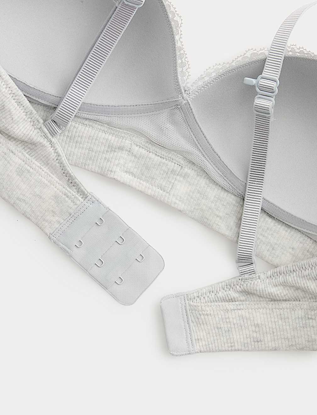 Juni Cotton Rib Non Wired Plunge Bra (A-E)