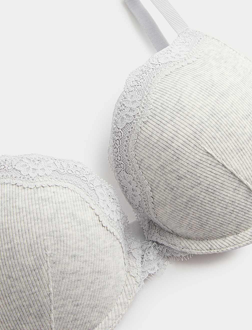 Juni Cotton Rib Wired Push-Up Plunge Bra (A-E)