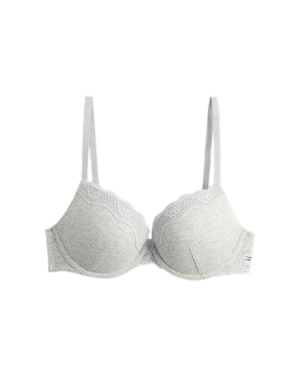Juni Cotton Rib Wired Push-Up Plunge Bra (A-E)