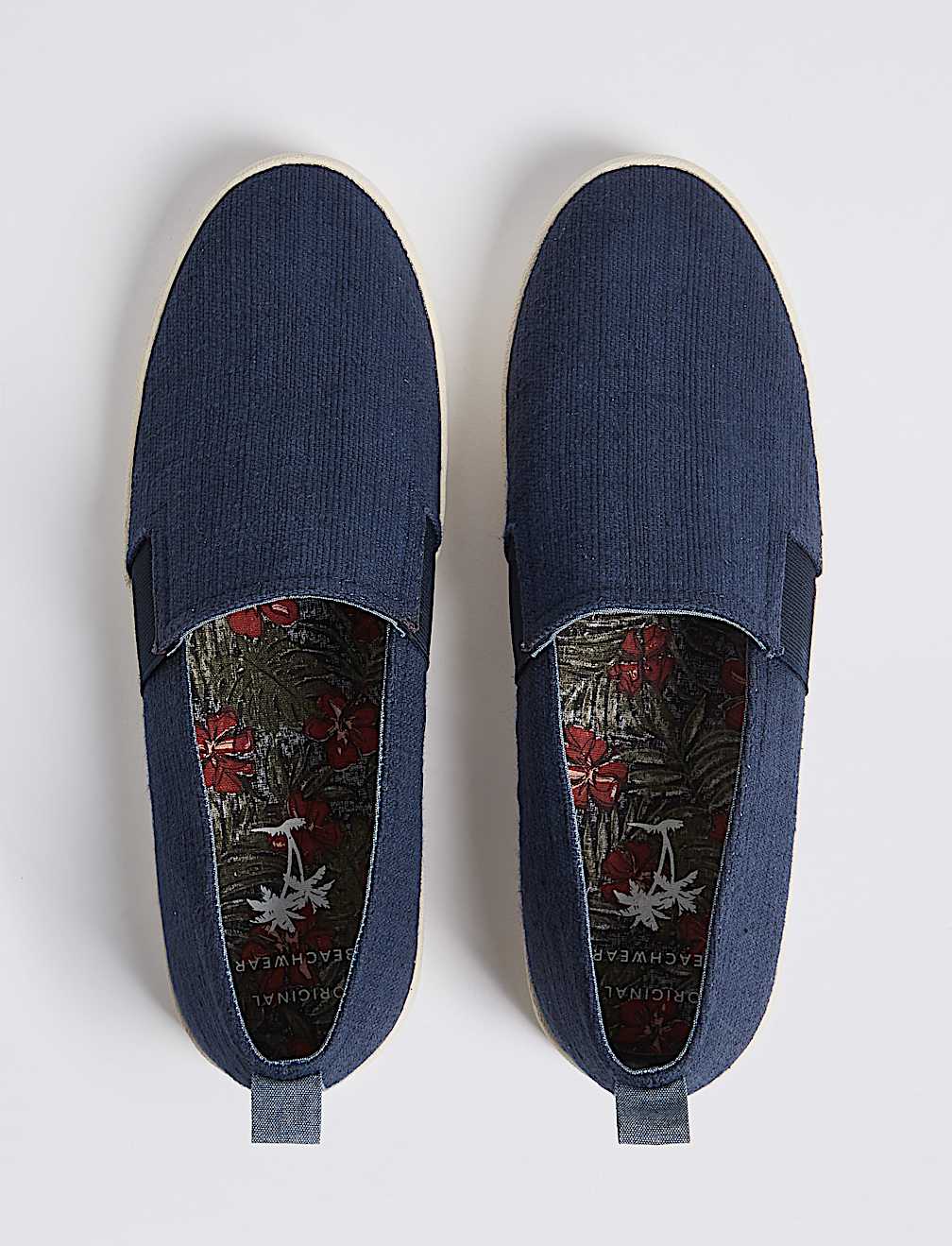 Canvas Slip-on Pump Shoes