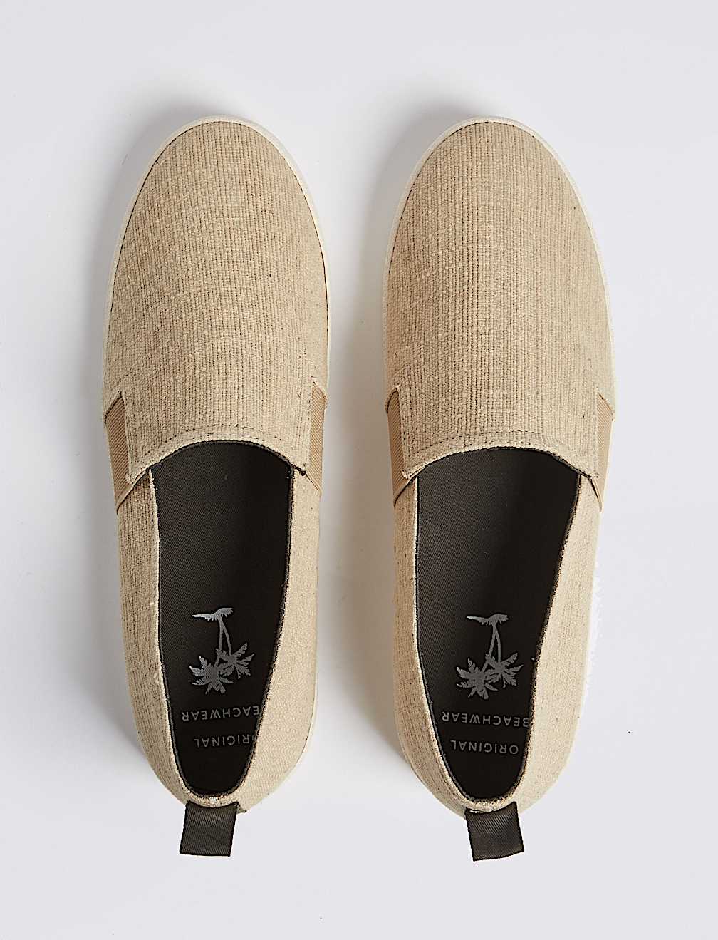 Canvas Slip-on Pump Shoes