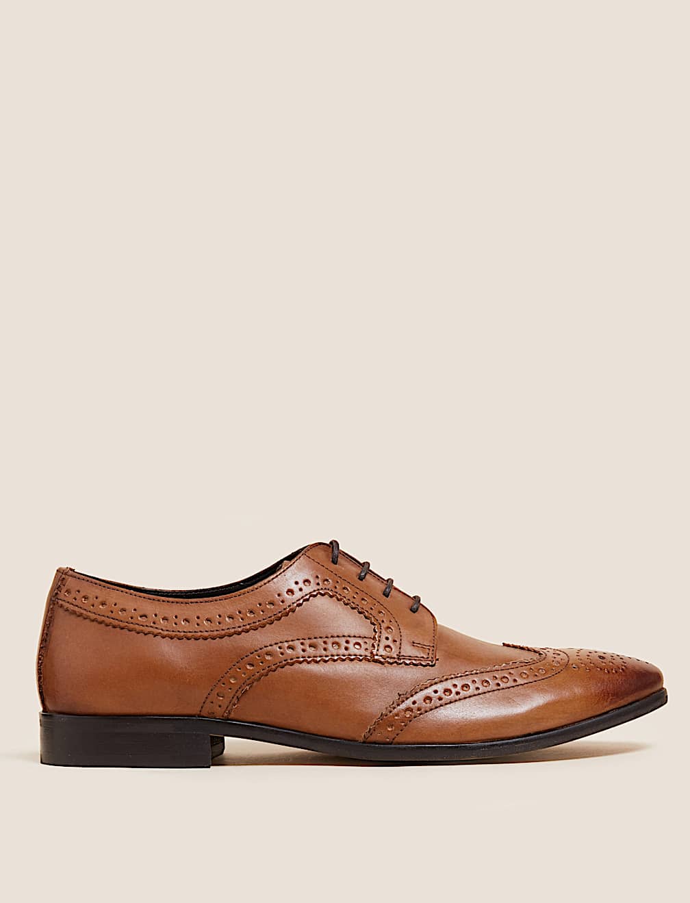 Leather Almond Toe Brogues