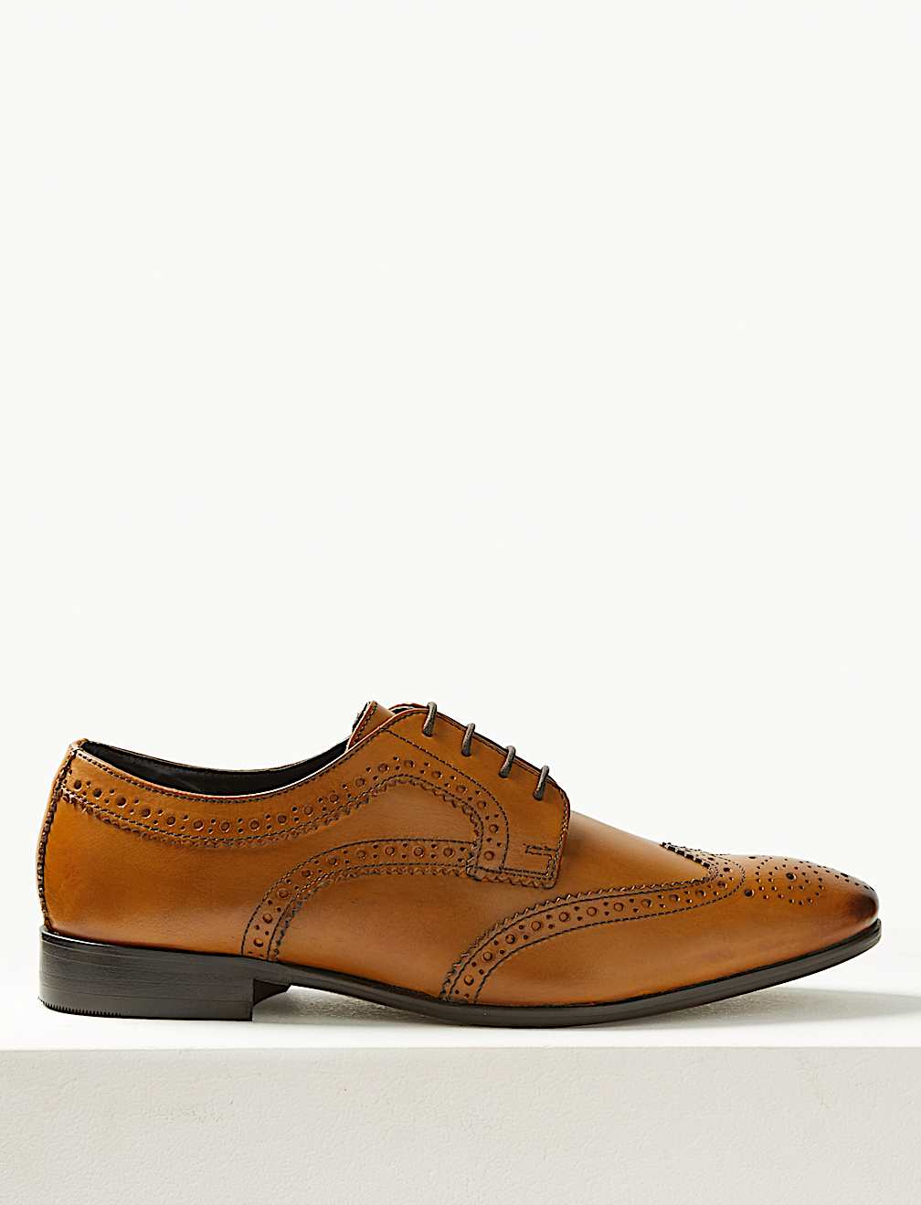 Leather Almond Toe Brogues