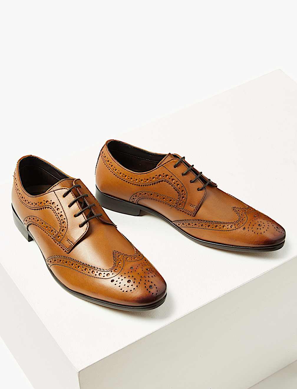Leather Almond Toe Brogues