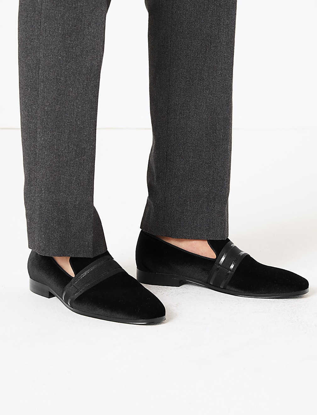 Suedette Patent Ribbon Loafers