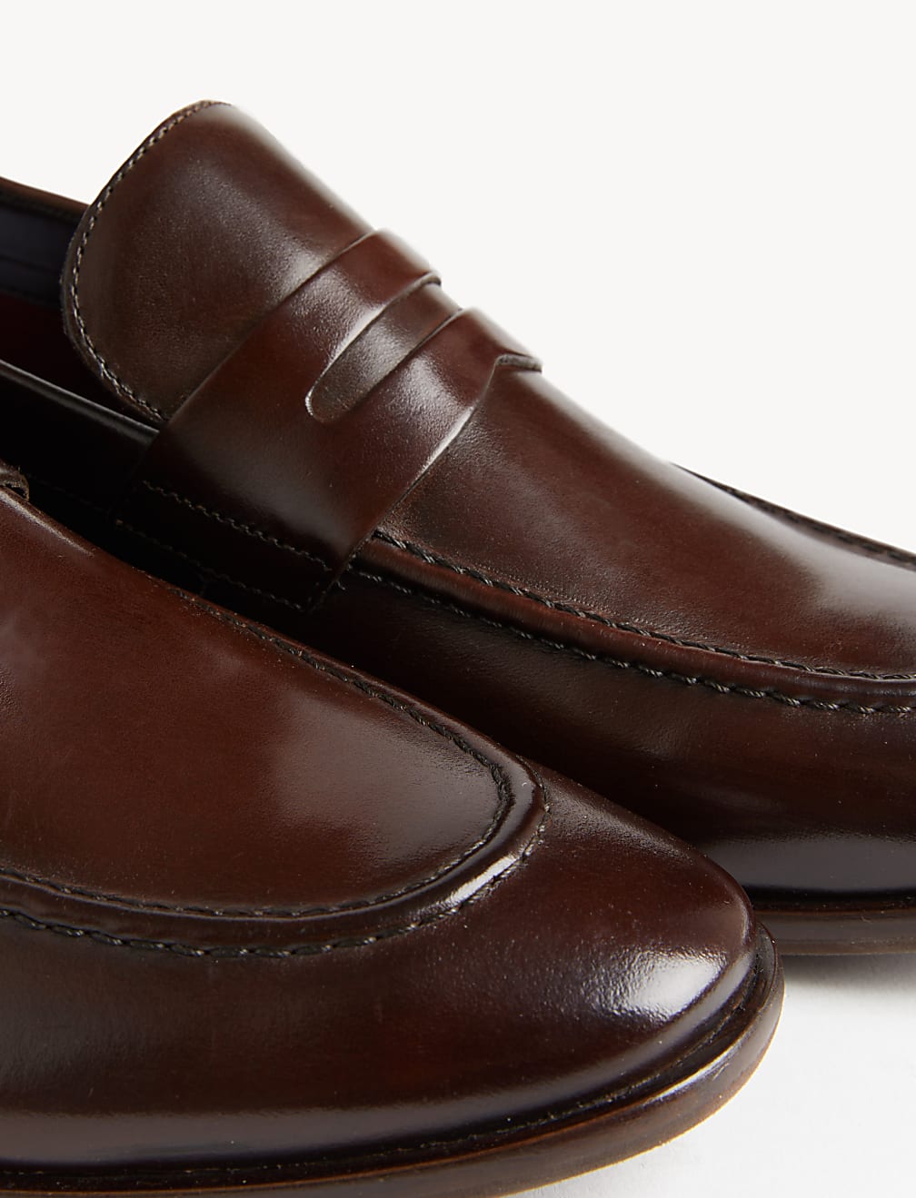 Leather Saddle Slip-On Loafers