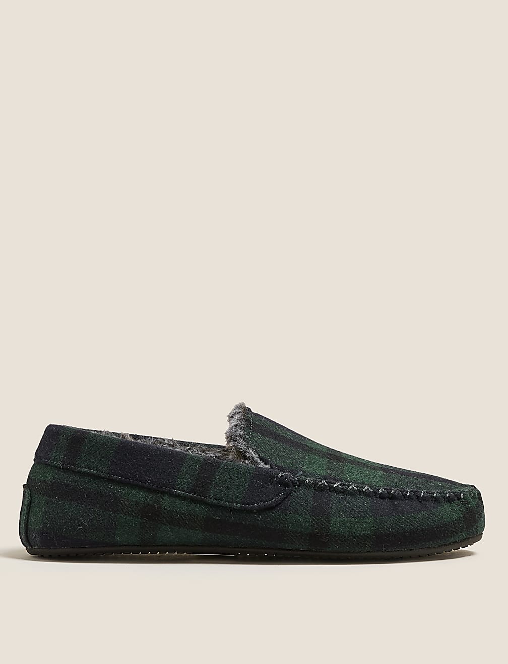 Checked Moccasin Slippers with Freshfeet™