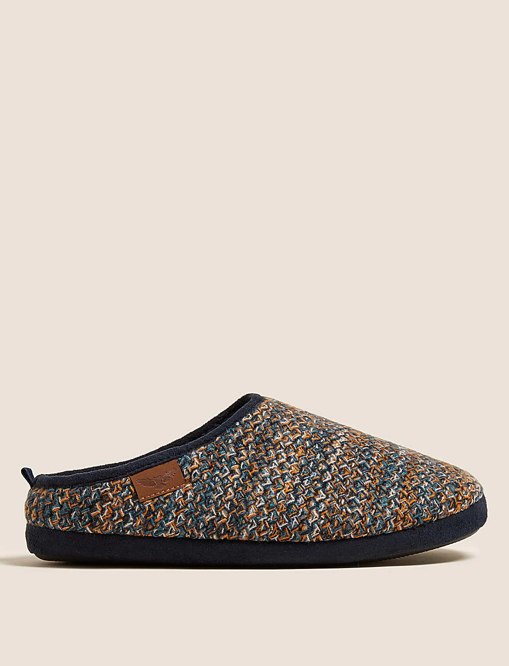 Fur Lined Knitted Mule Slippers