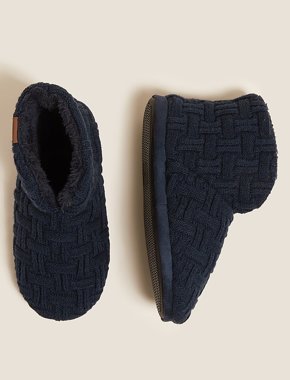 Cable Knit Slipper Boots