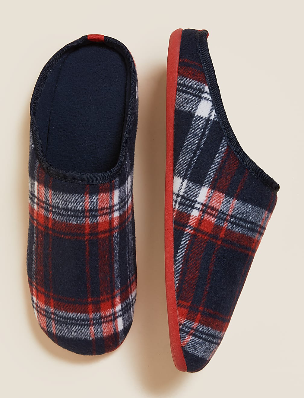 Checked Mule Slippers with Freshfeet&trade;