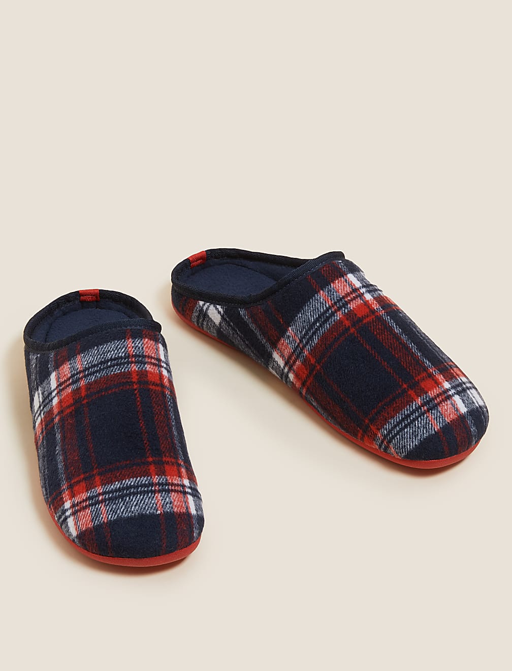 Checked Mule Slippers with Freshfeet&trade;