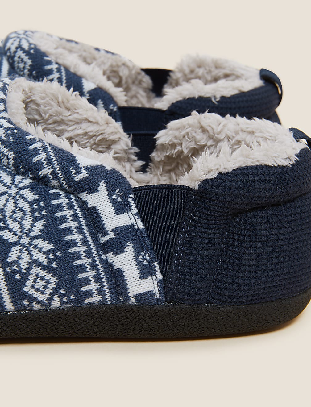 Fair Isle Pattern Slippers with Freshfeet™