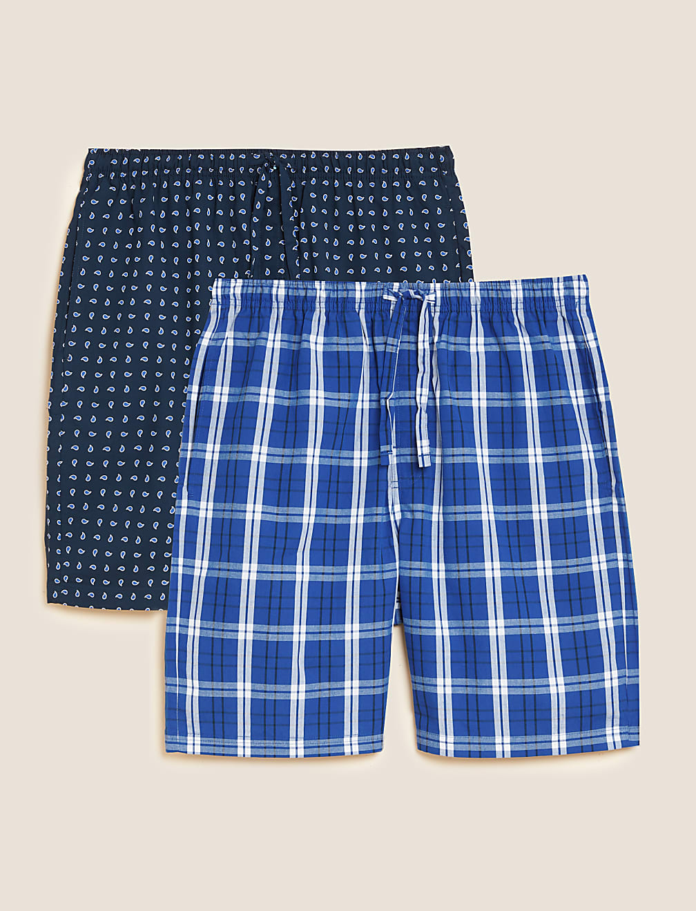 2pk Pure Cotton Printed Pyjama Shorts
