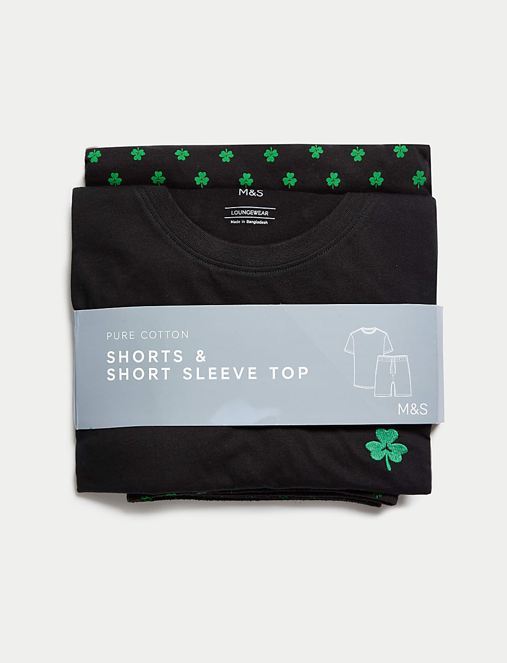 Pure Cotton Shamrock Print Pyjama Set